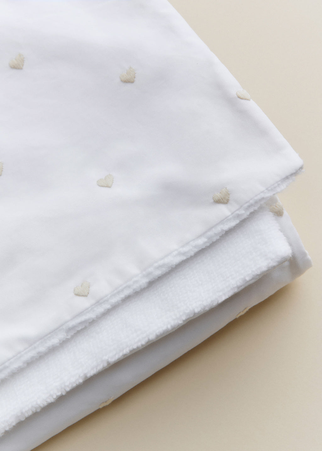 Cape de bain - Coeur Beige