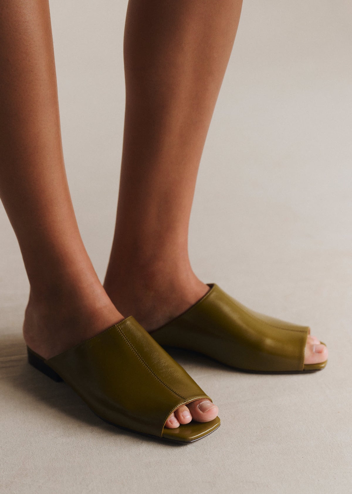 Mules Low Bruna - Vert Lisse