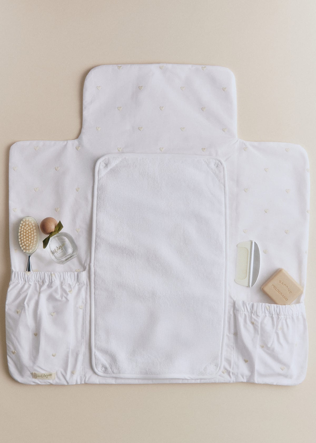 Matelas à langer nomade - Coeur Beige