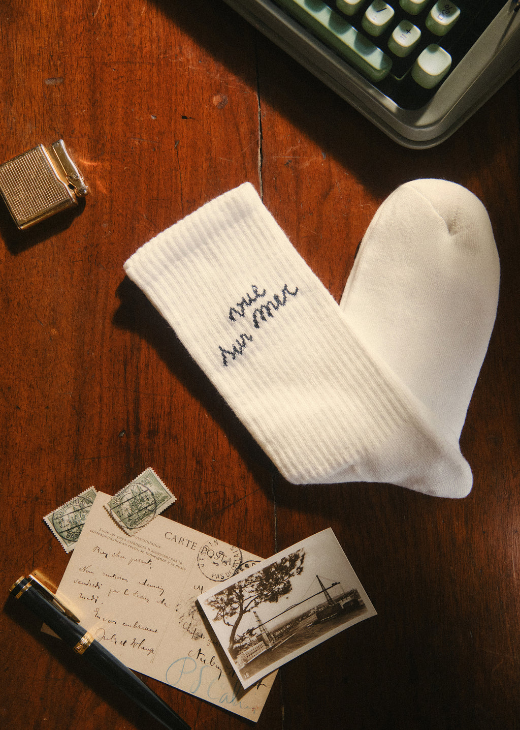 Chaussettes Vue sur mer - Blanc