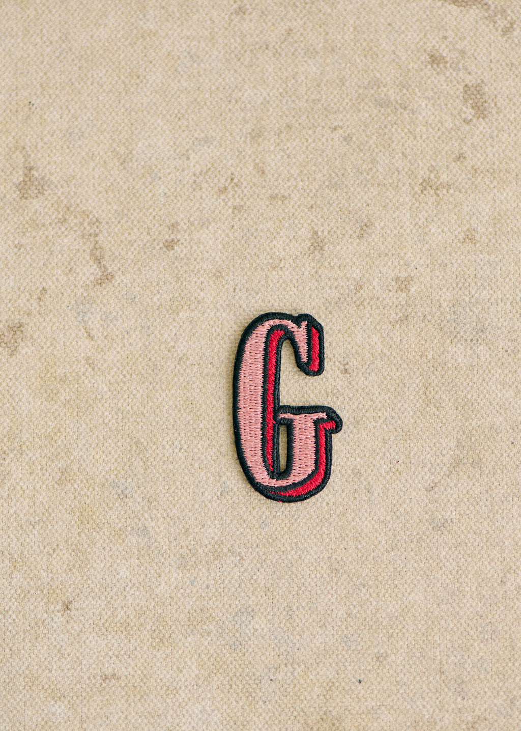 Ecusson Rose - Lettre G - Rose