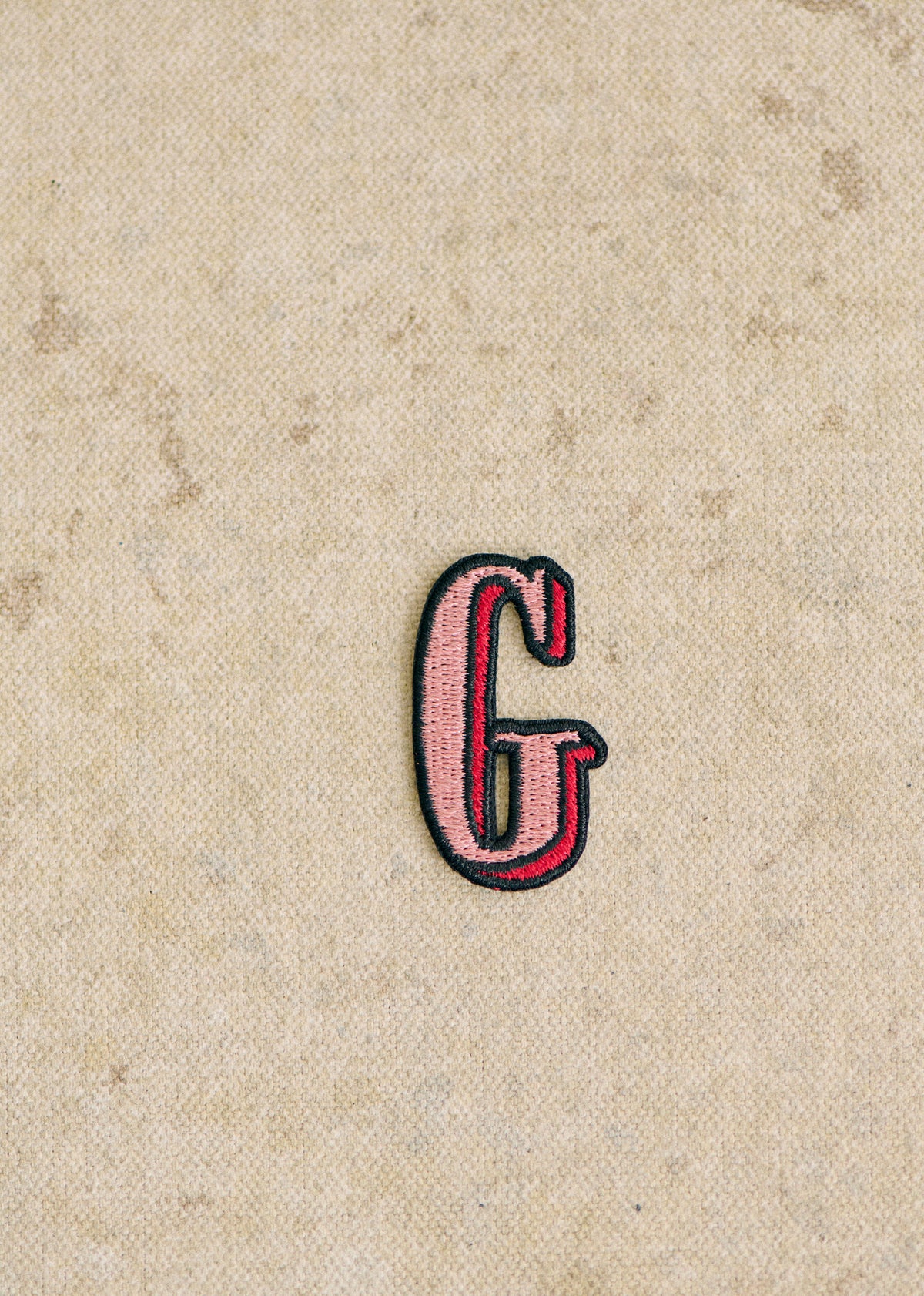 Ecusson Rose - Lettre G - Rose