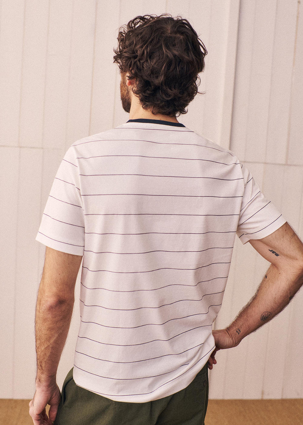 T-Shirt Samy - Blanc Rayures Fines Noires