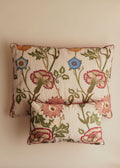 Coussin vintage velours blush - Petit modèle - Imprimé Chrysanthèmes