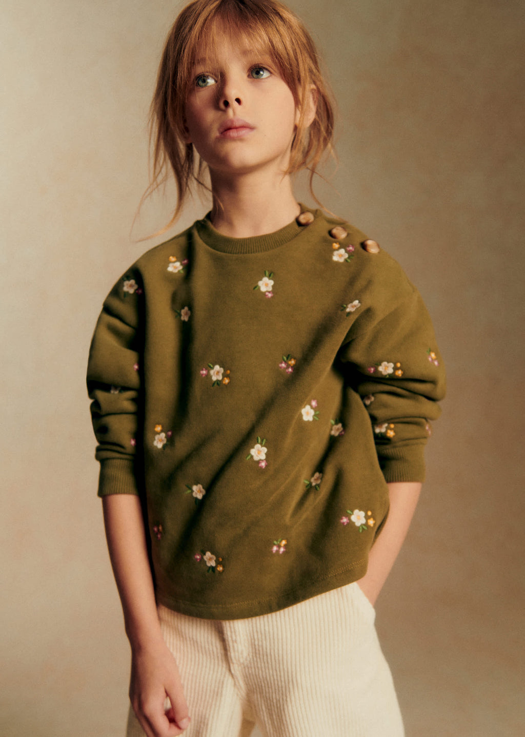 Sweat-Shirt Lulu - Vert / Broderie Altea