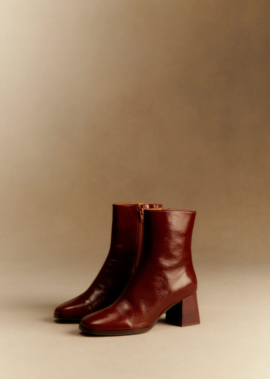 Bottines Axelle - Camel Vernis