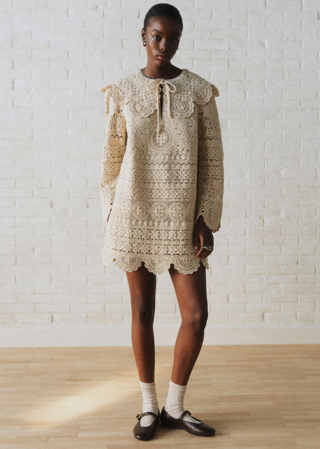 Robe Valya - Sézane x SEA NY - Guipure Unie Crème