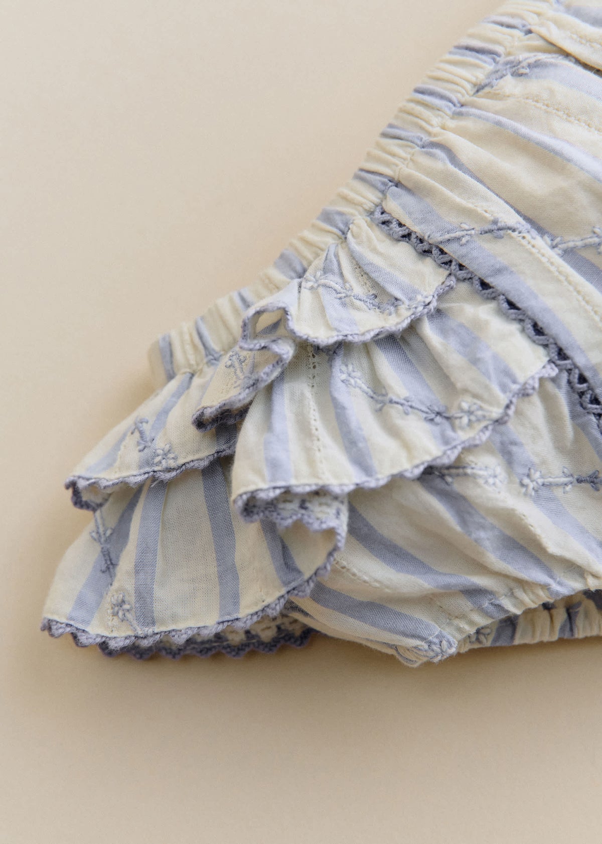 Bloomer Clélia - Rayures Lavande Broderie