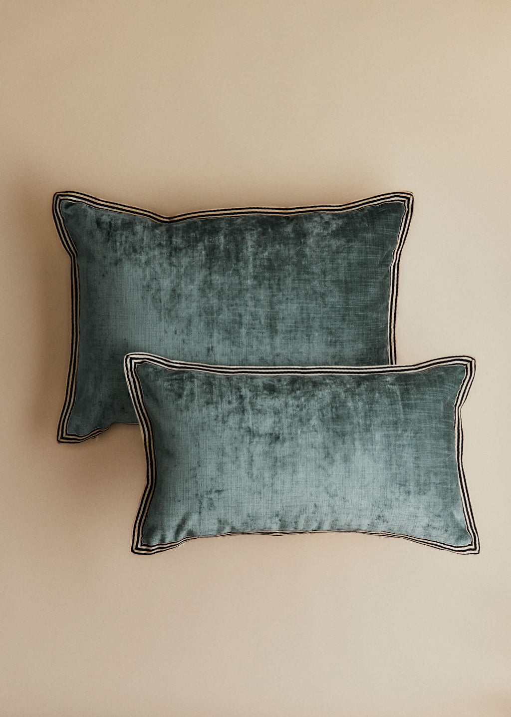 Coussin Velours Texturé - Petit modèle - Bleu