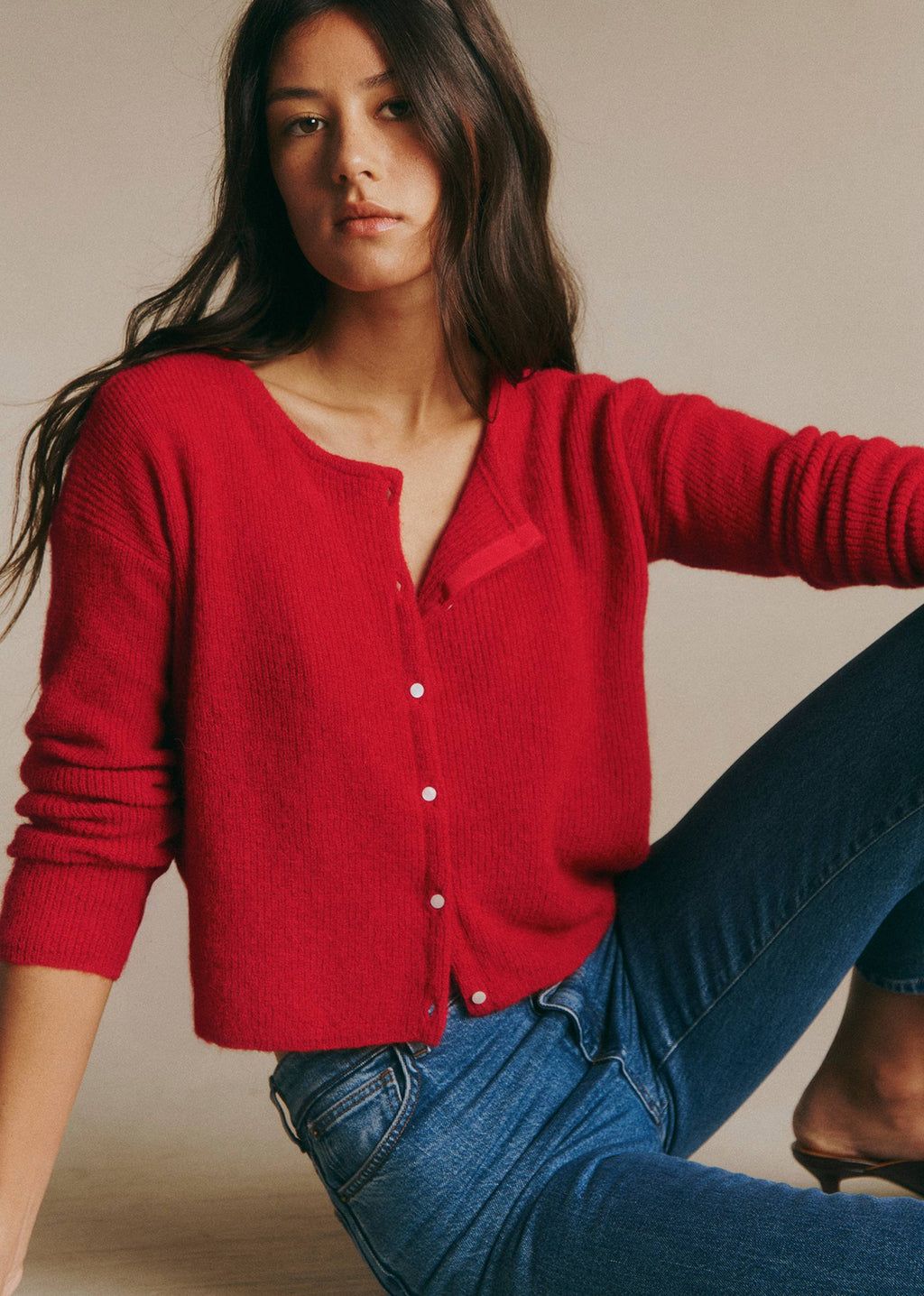Gilet Gaspard Crop - Rouge Carmin
