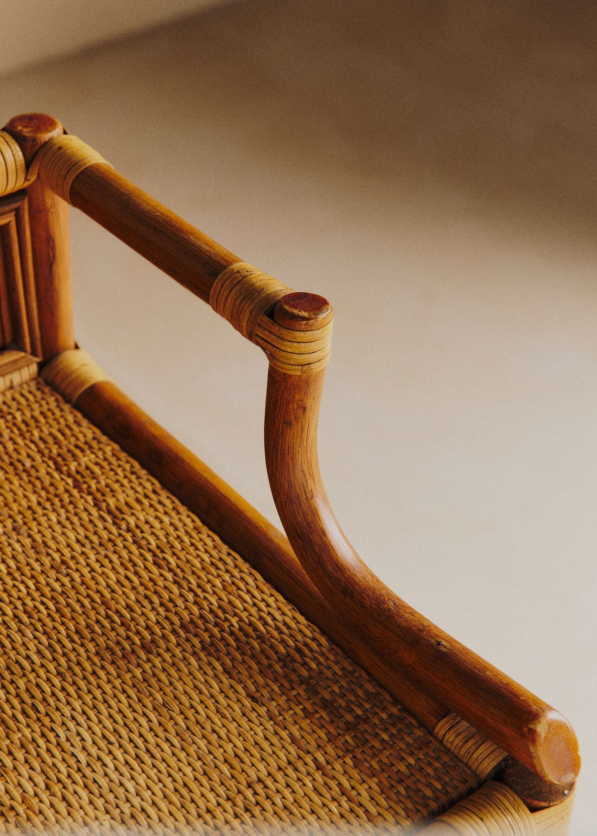 Coiffeuse vintage en bambou - Bambou et Rotin Foncé