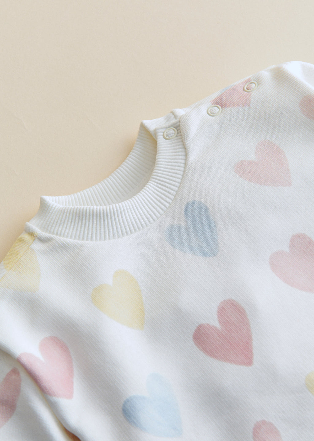 Sweat-Shirt Lary - Ecru / Coeur Pastel