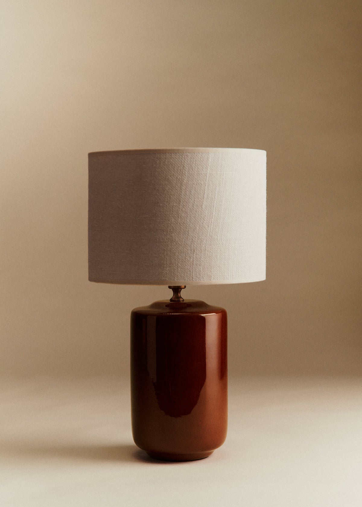 Lampe Mezzo - Caramel - Abat-jour Dolce - Jute Écru
