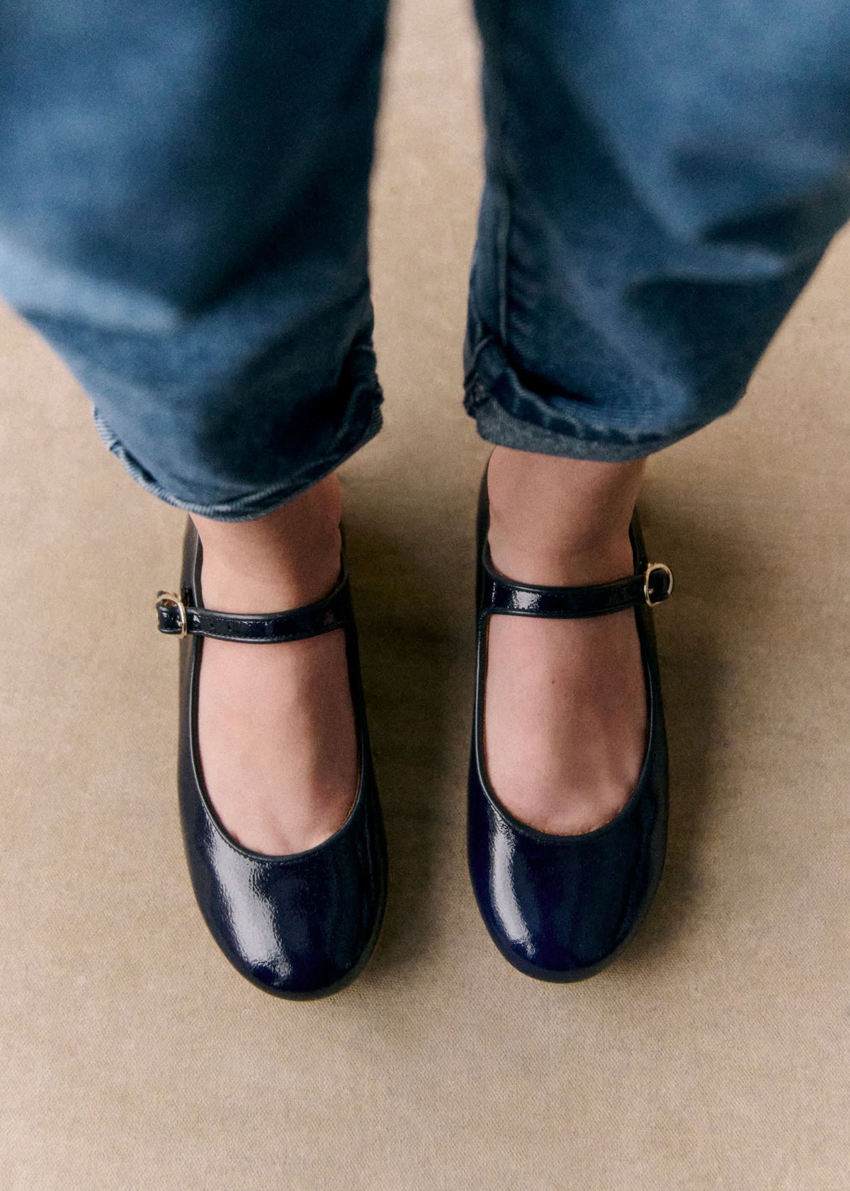 Ballerines Paula - Marine Lisse