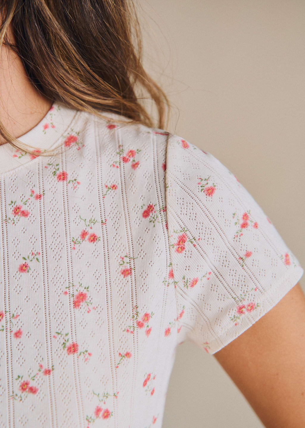 T-Shirt Camil - Pointelle Imprimé Flora