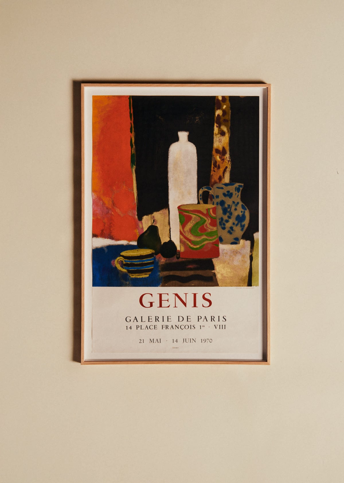 Affiche Galerie de Paris, Genis, 1970 - 56,5 x 83,5 cm