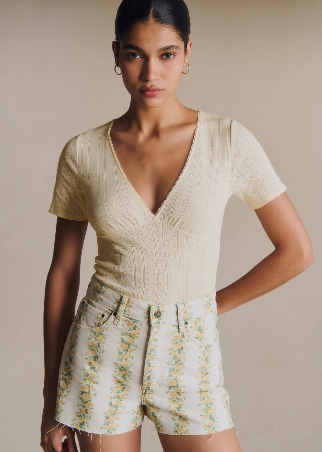T-Shirt Norah - Pointelle Crème