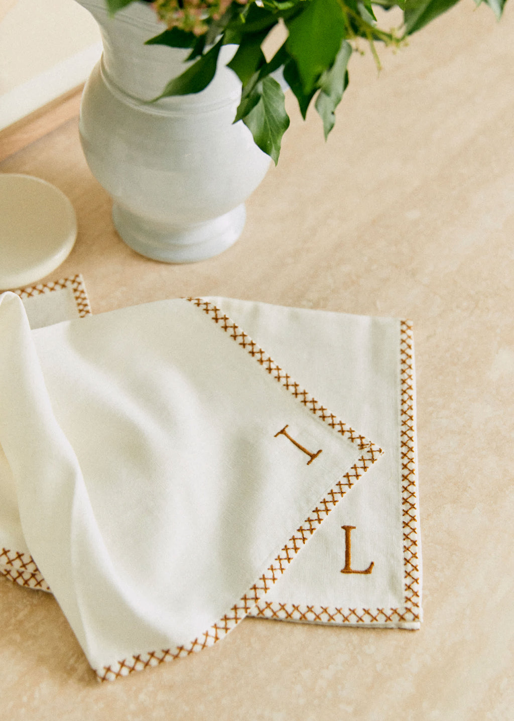 Serviette Monogramme - lettre I