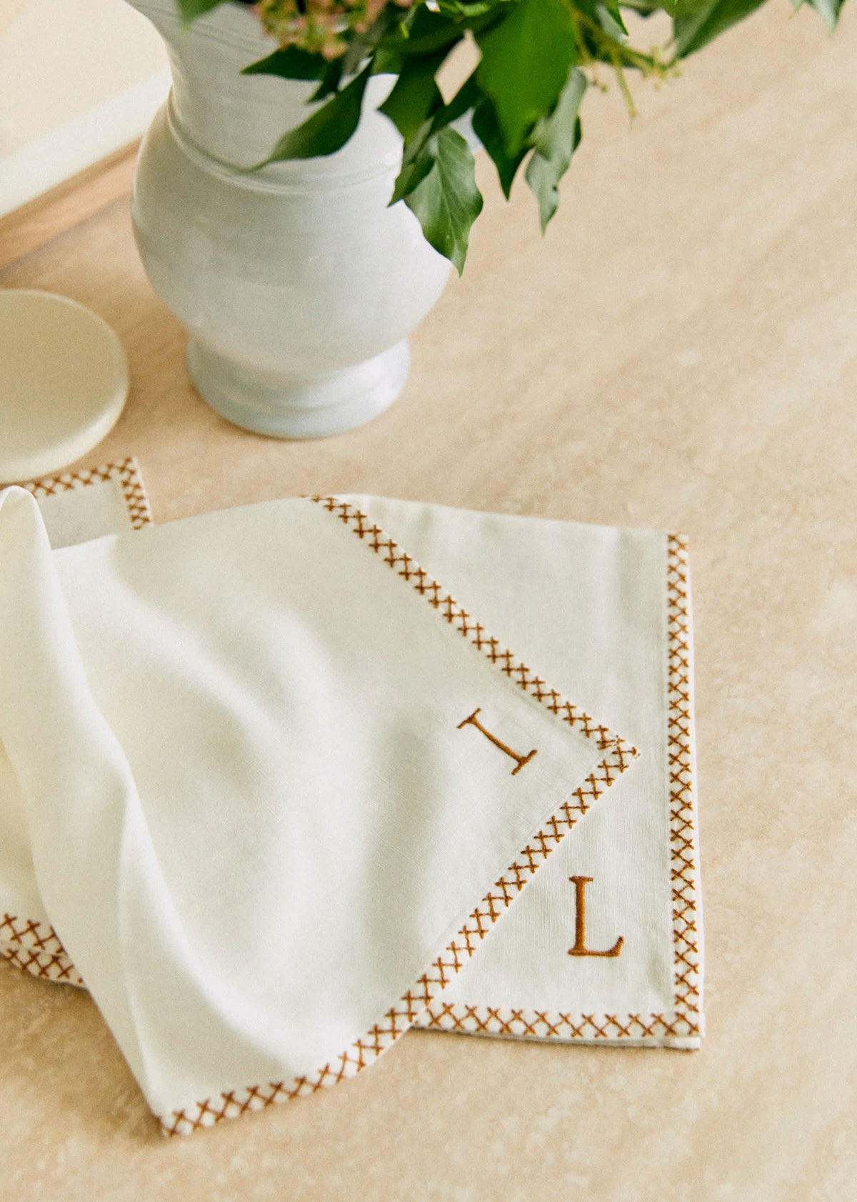 Serviette Monogramme - lettre I