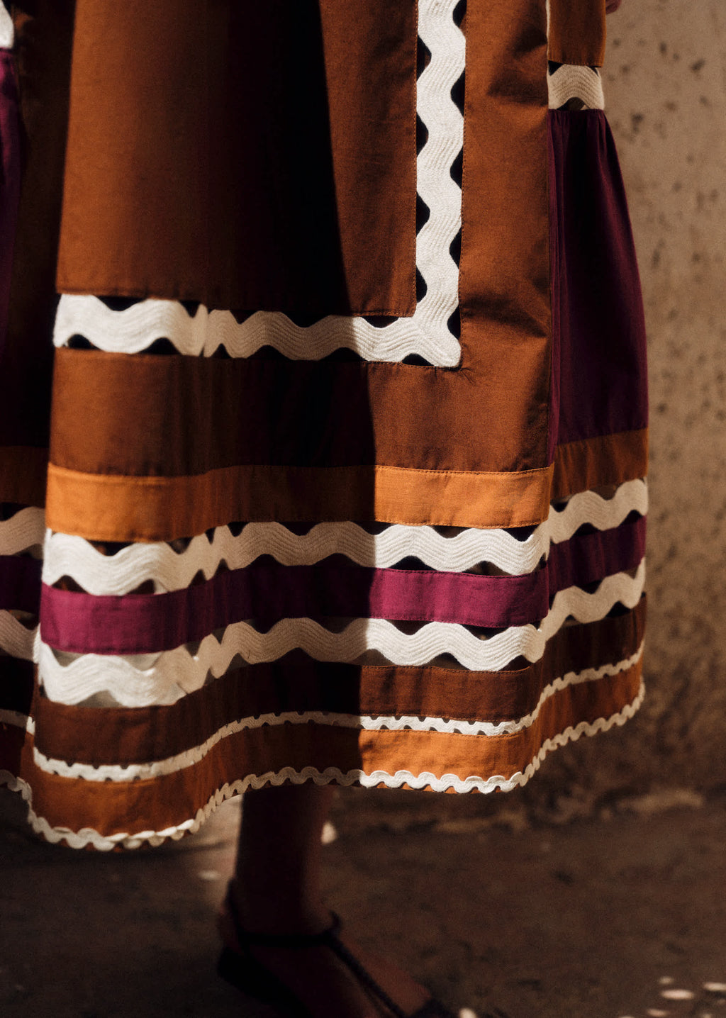 Robe Jackson - Patchwork Brun Camel Bordeaux