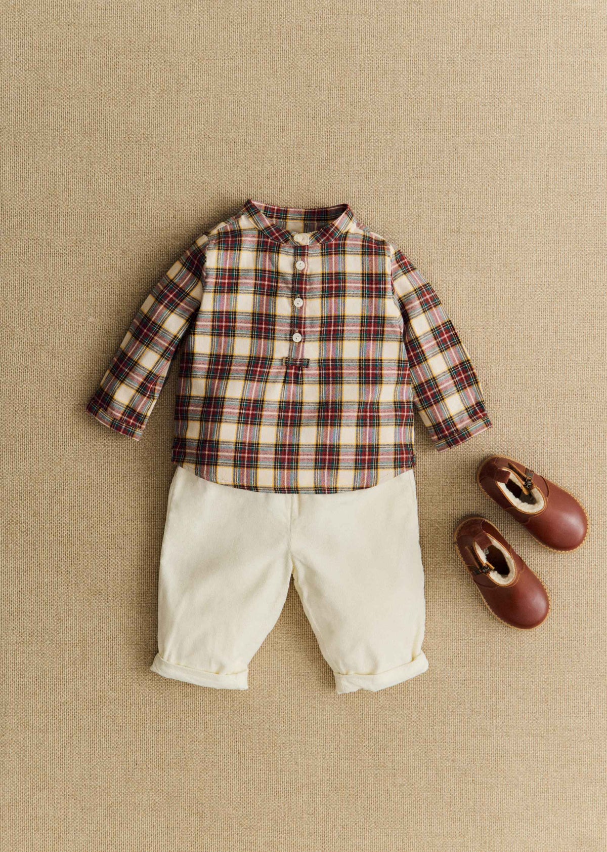 Chemise Sacha - Carreaux Ecru / Rouge