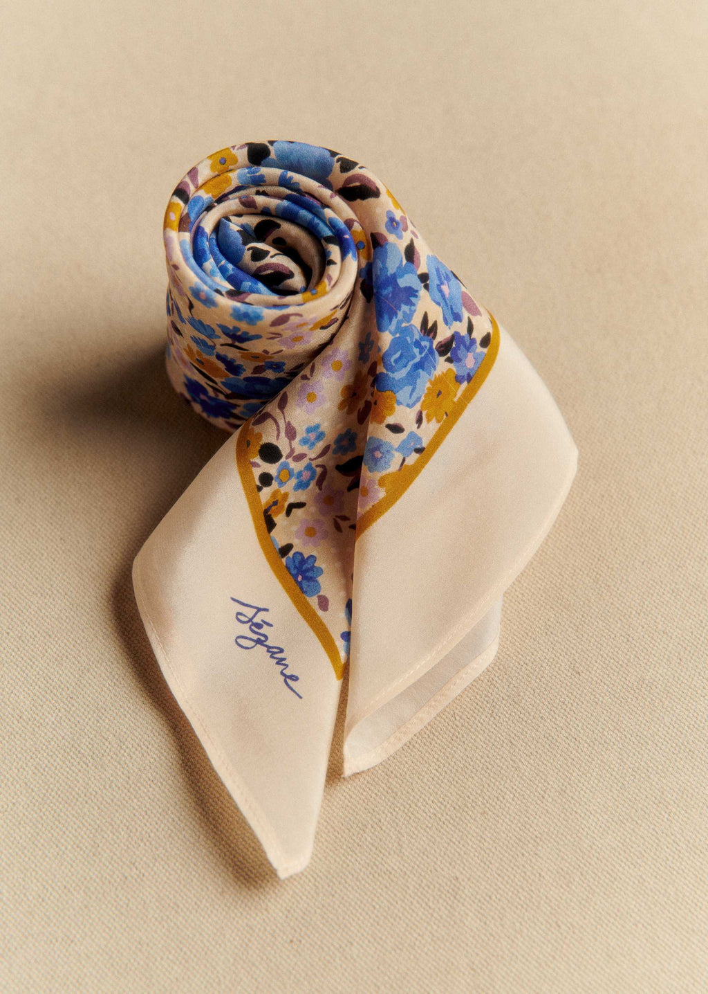 Foulard Cléophée - Petites Fleurs Bleu