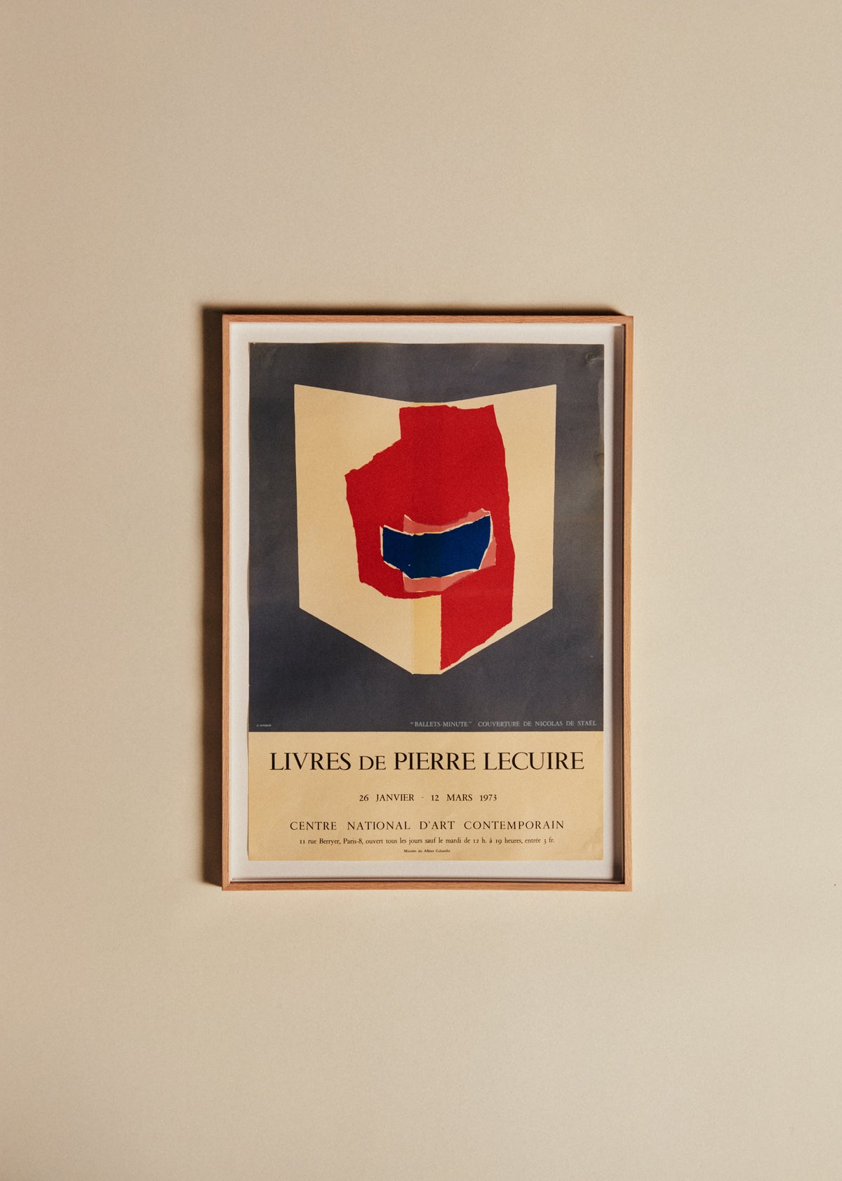 Affiche Centre National d'Art contemporain, Livres de Pierre Lecuire, 1973 - 50 x 70 cm