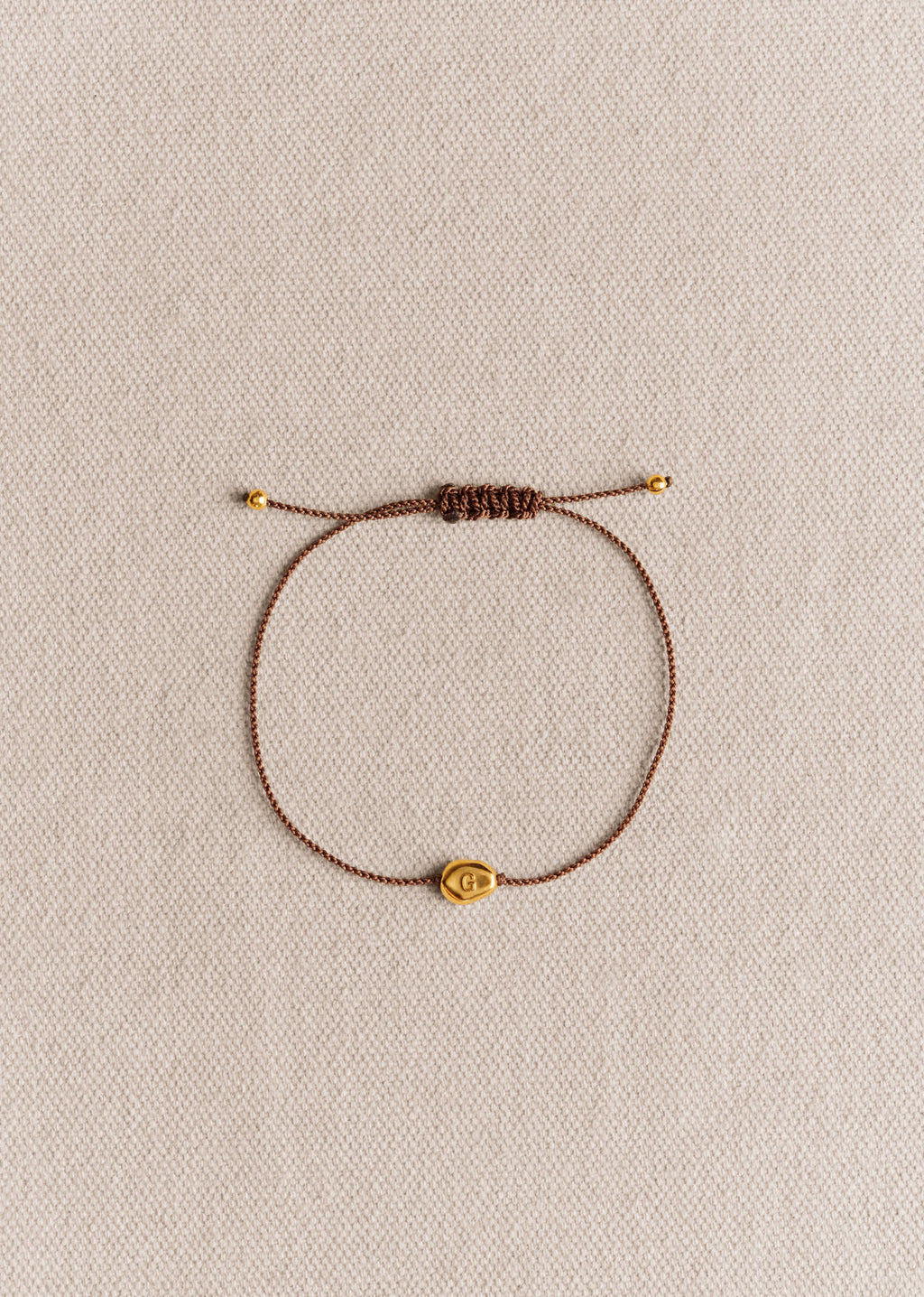 Bracelet Cléo - Chocolat - Lettre G