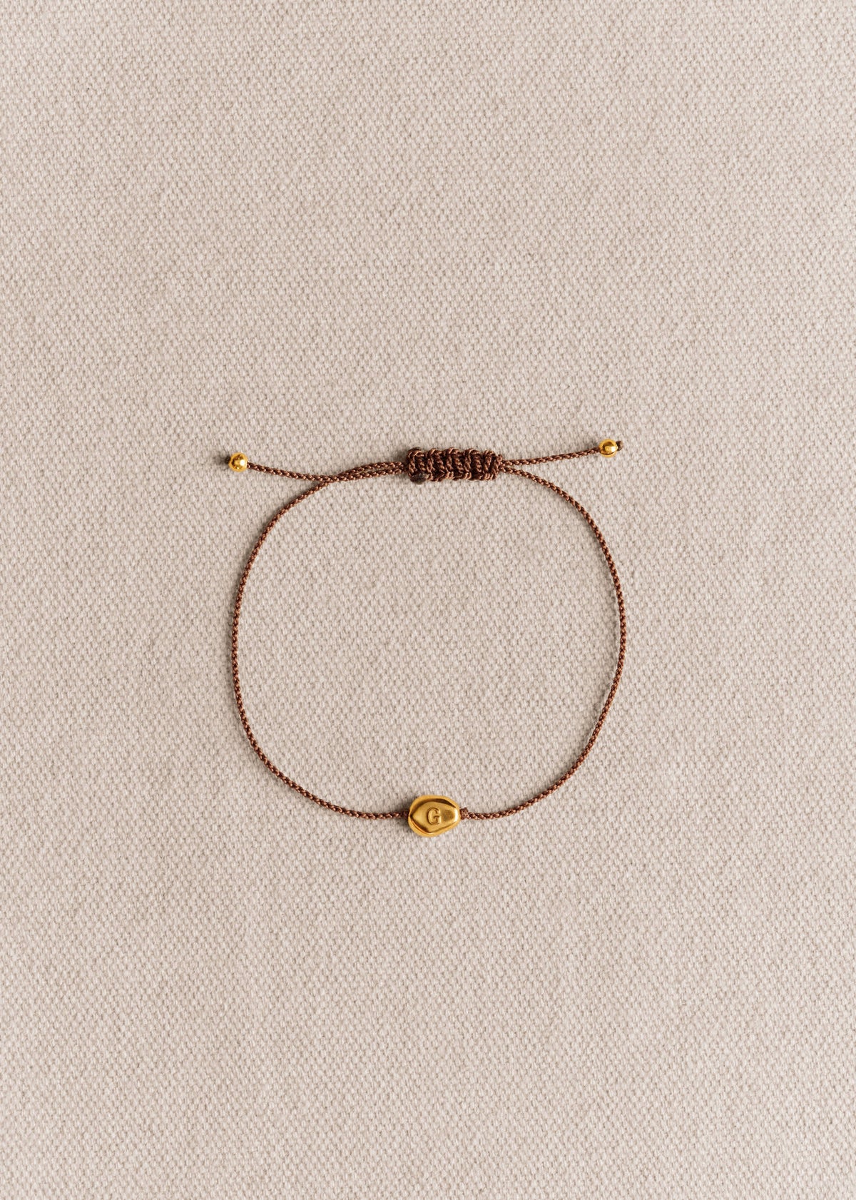 Bracelet Cléo - Chocolat - Lettre G