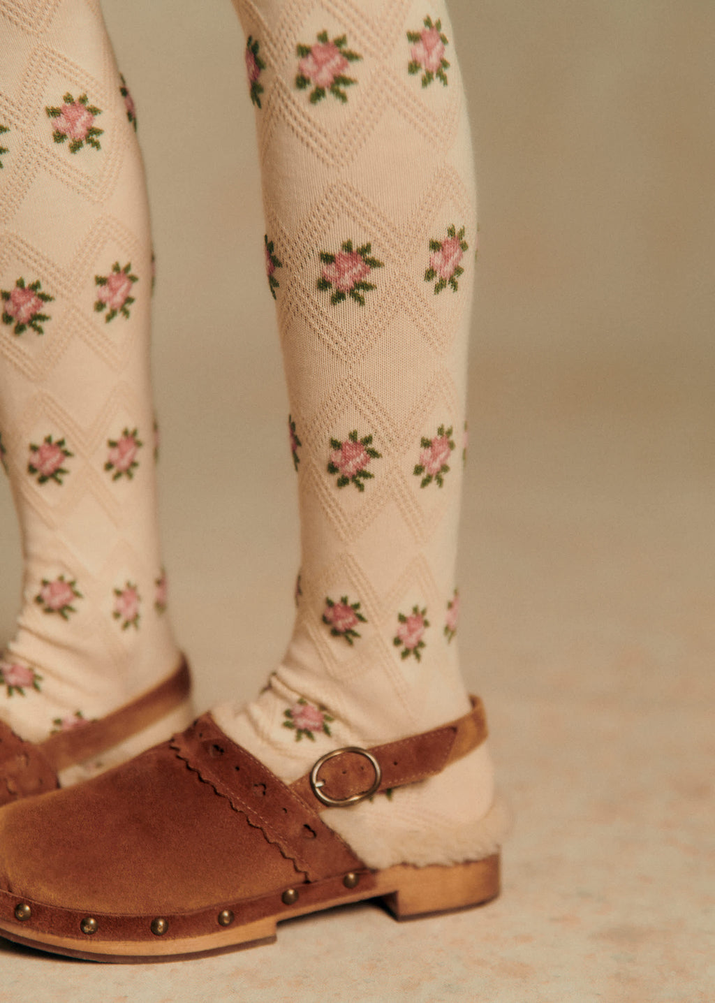 Collant Julia - Ecru Fleurs