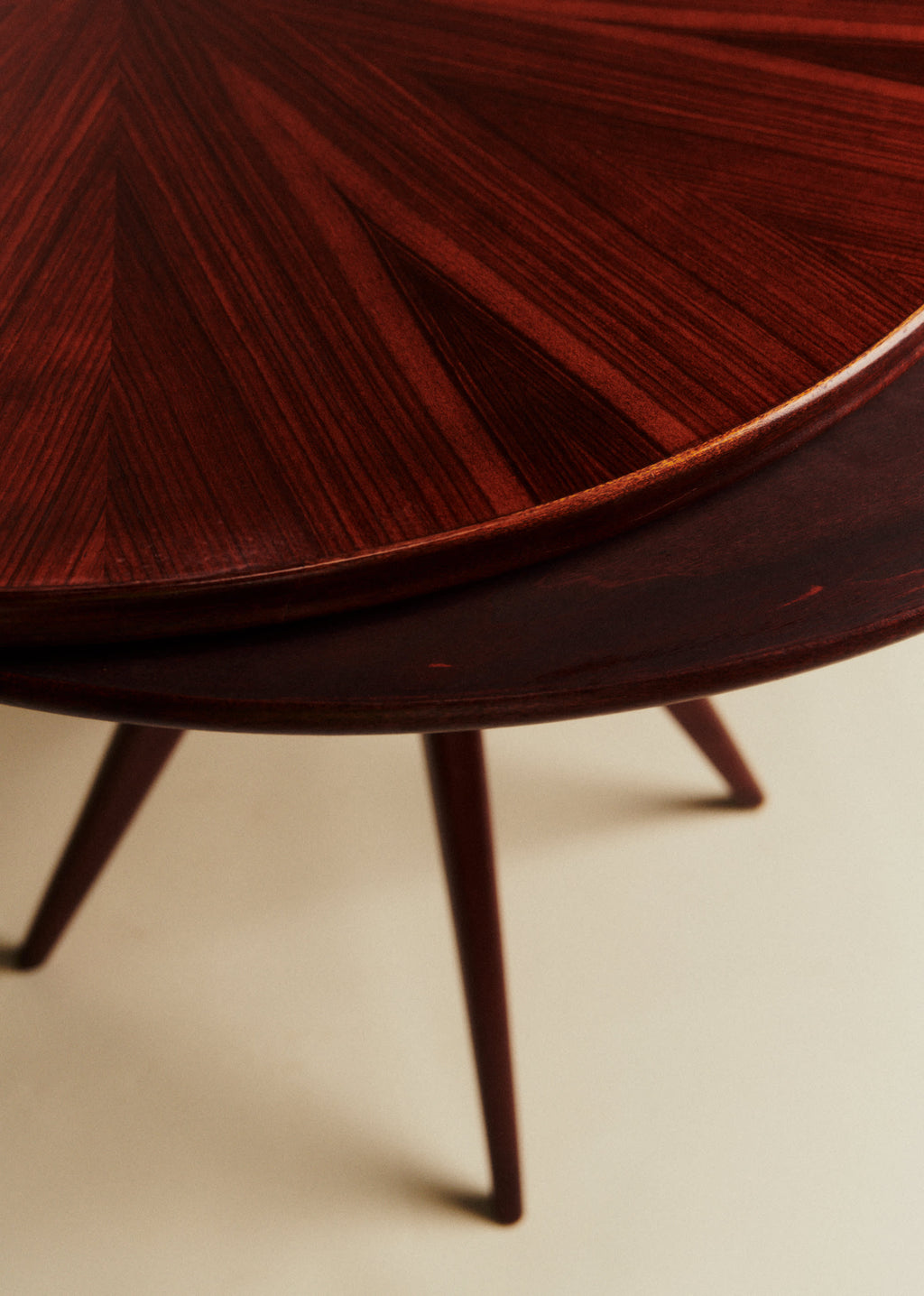 Table de bridge ronde vintage - Palissandre