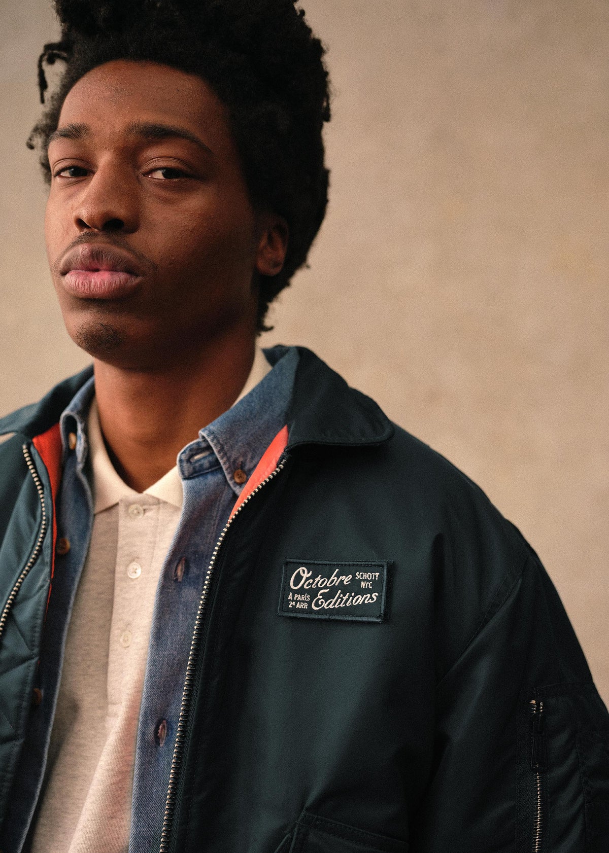 Bomber Octobre Éditions x Schott NYC - Marine