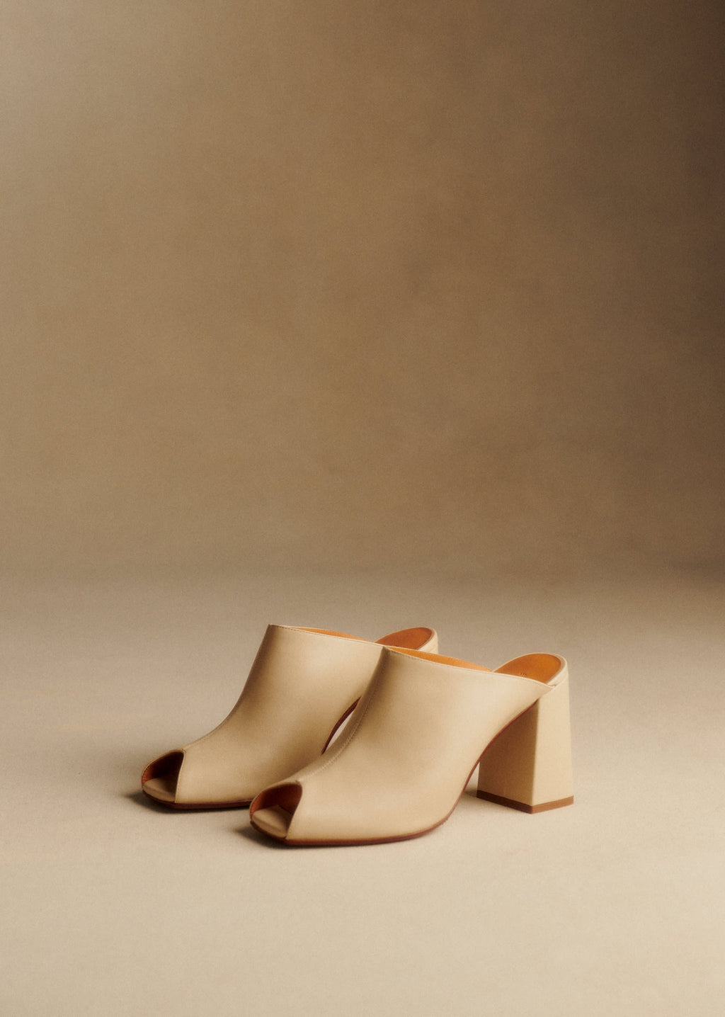 Mules High Bruna - Crème lisse