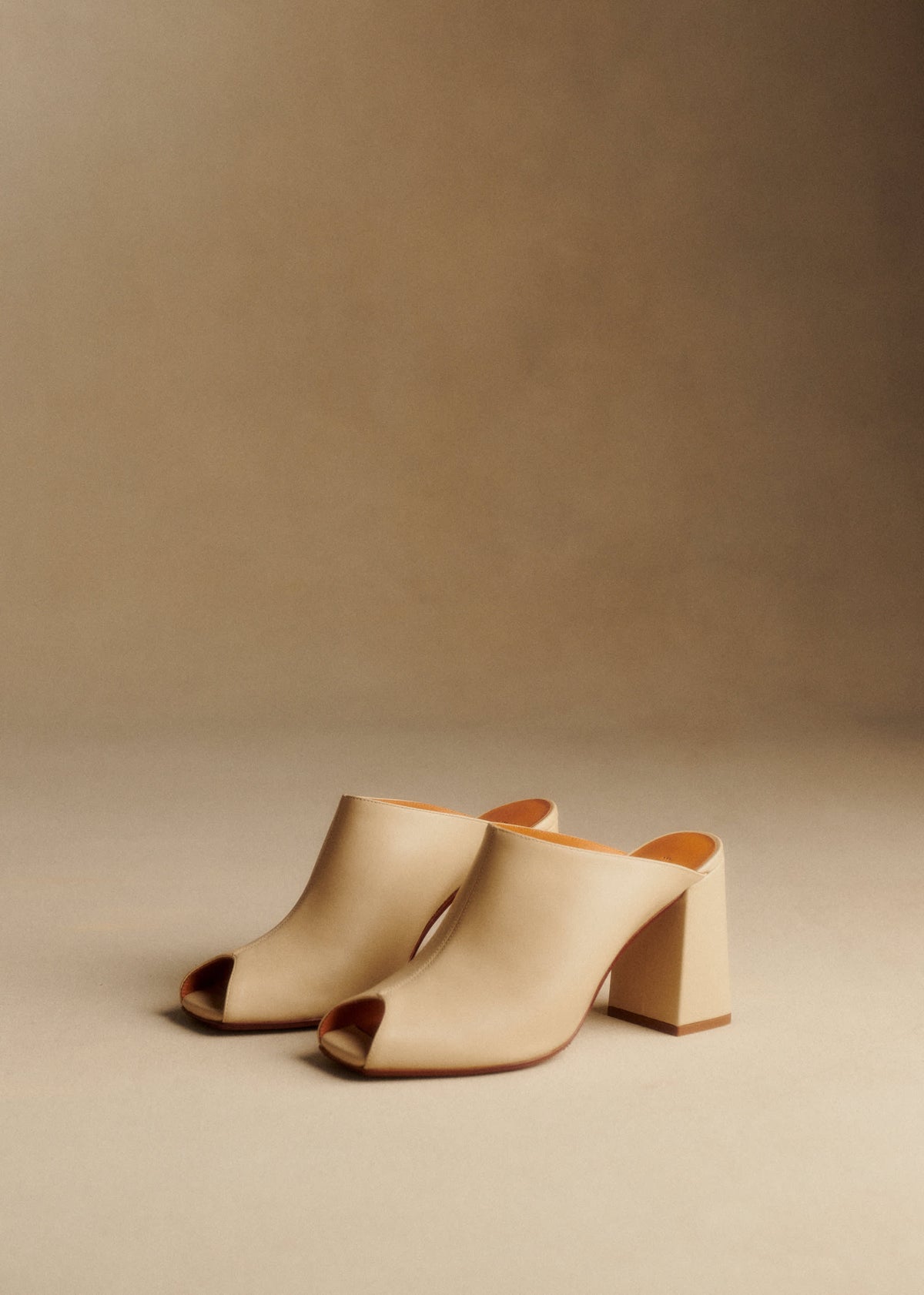 Mules High Bruna - Crème lisse