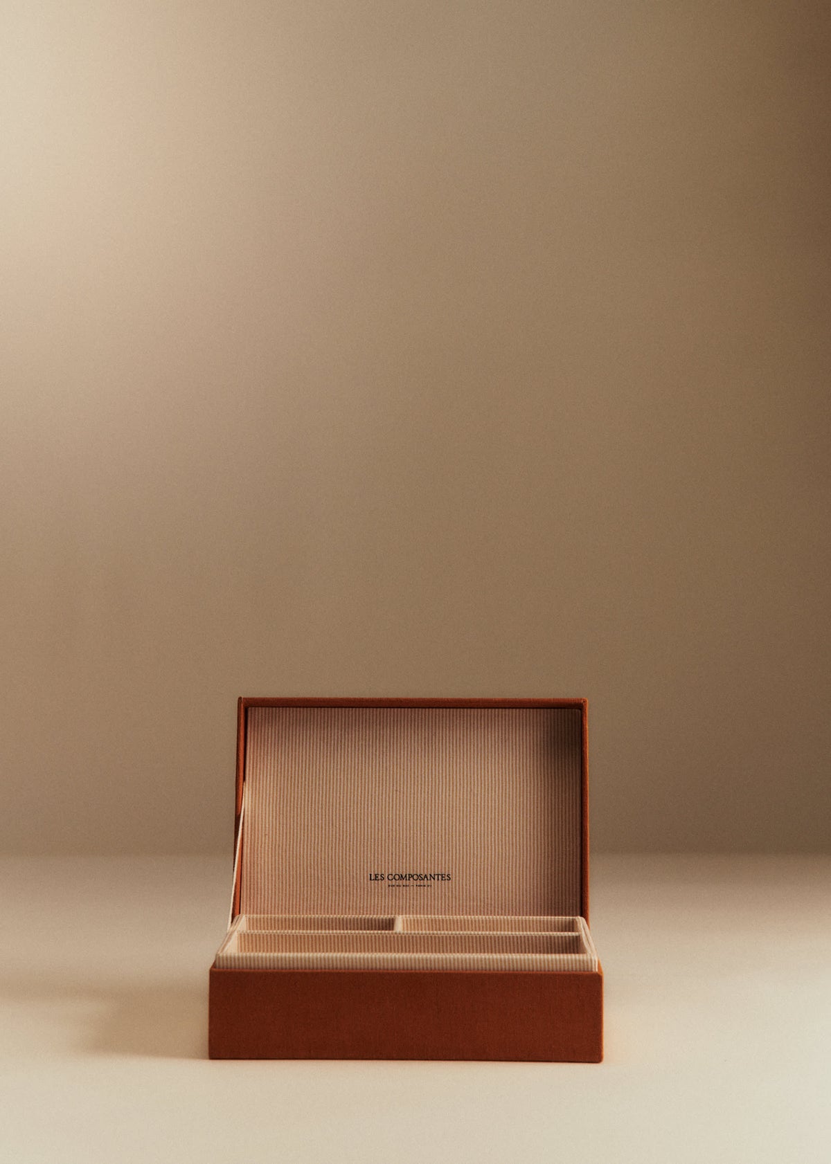 Boîte bijoux matelassée - Caramel