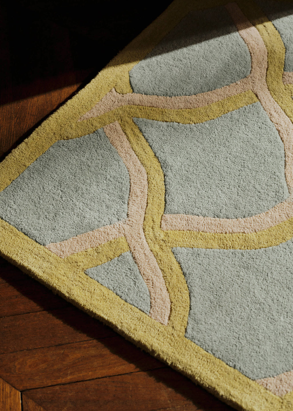 Tapis Legato - 170x240cm - Bleu orage, Olive et Beige