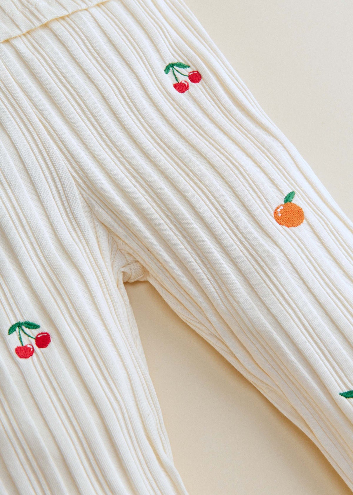 Pantalon Julia - Ecru / Broderie Fruit