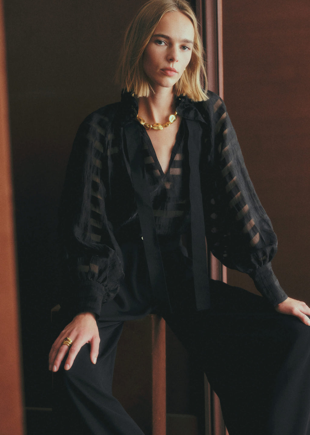 Chemise Hillis - Rayures Transparentes Noir