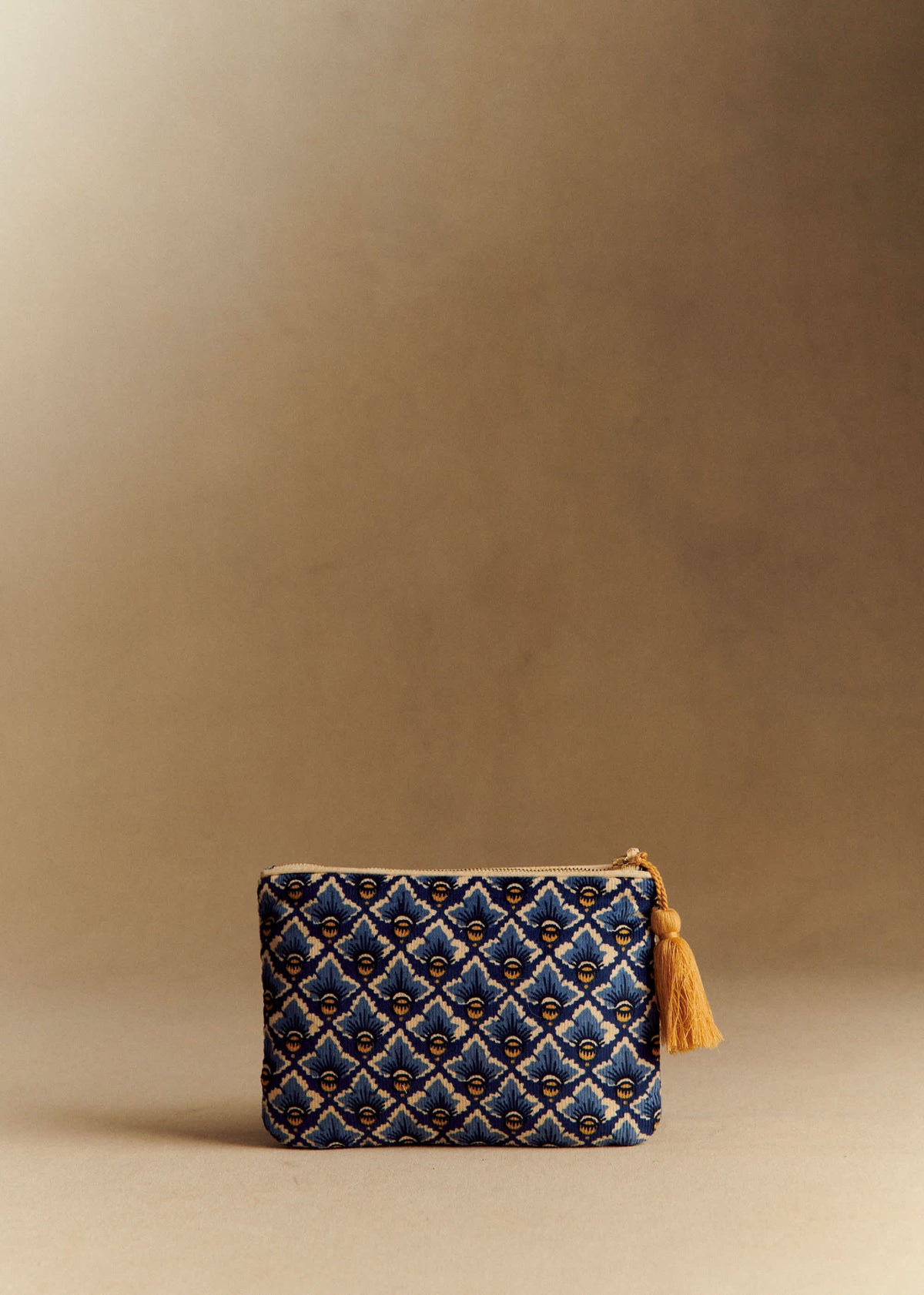 Pochette plate - Sézane x Antoinette Poisson - Imprimé Losange Bleu