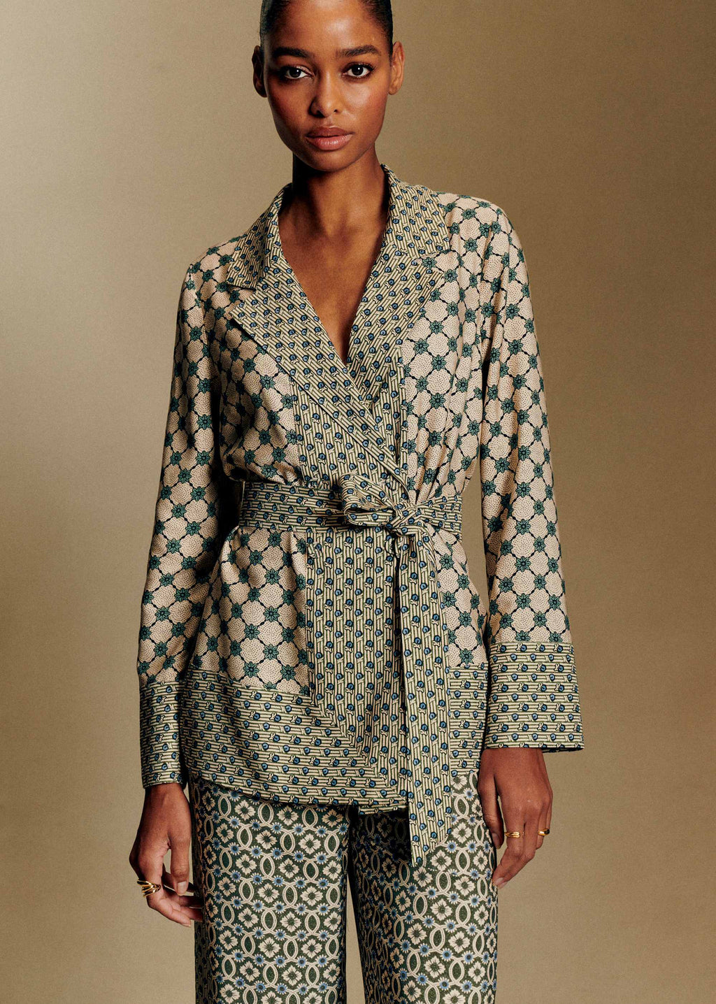 Chemise Amiris - Sézane x Antoinette Poisson - Imprimé Patchwork Dominote