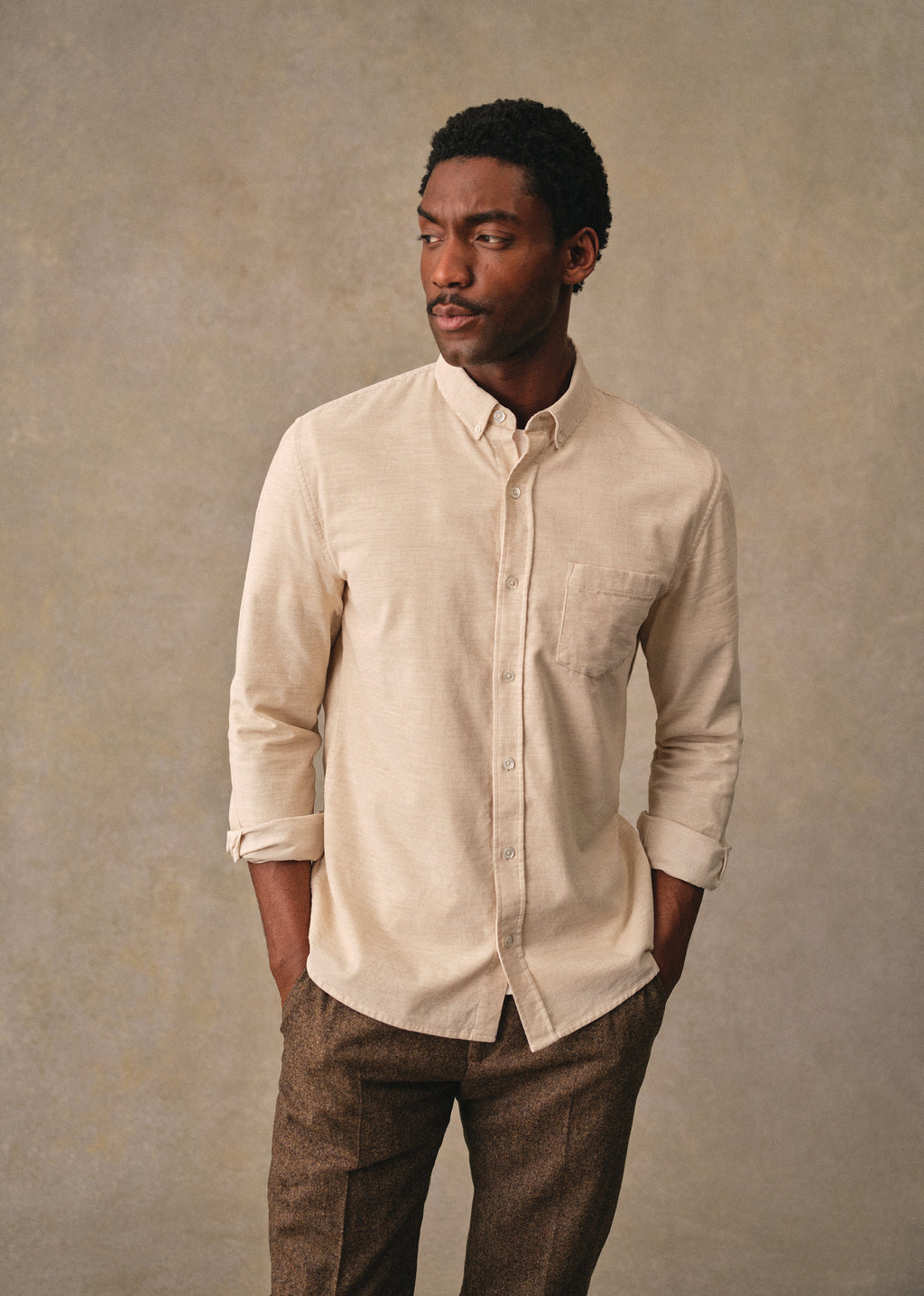 Chemise Charlie Velours - Beige Chiné