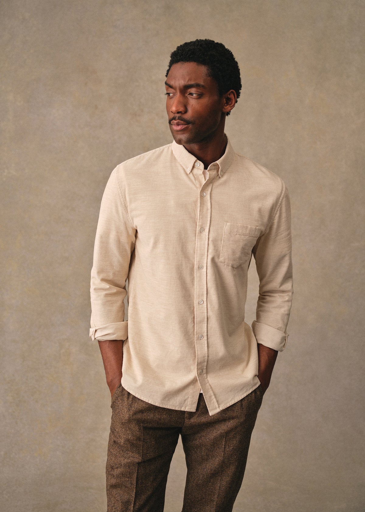 Chemise Charlie Velours - Beige Chiné