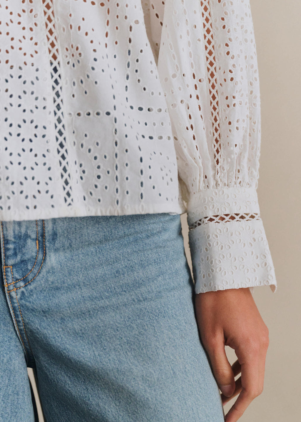 Chemise Roma - Broderie Unie Ecru