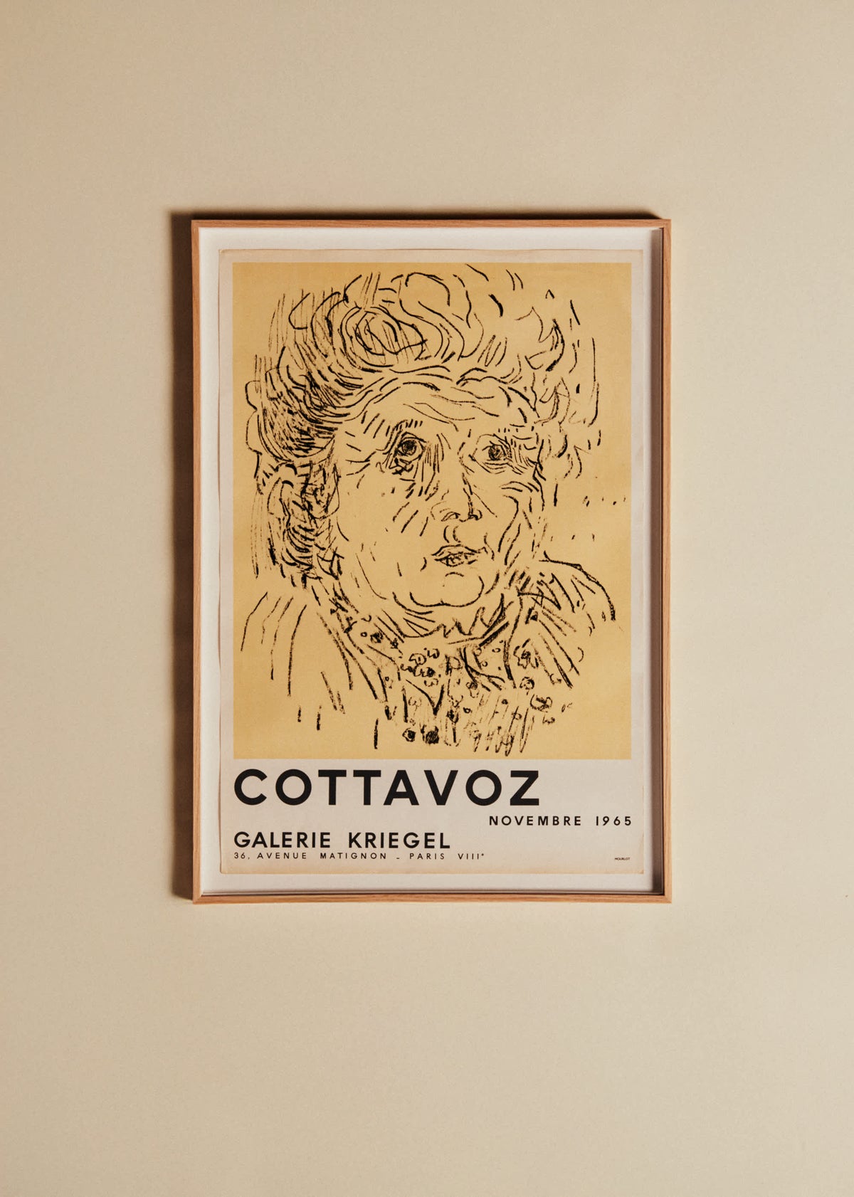Affiche Galerie Kriegel, Cottavoz, 1965 - 57,5 x 82 cm