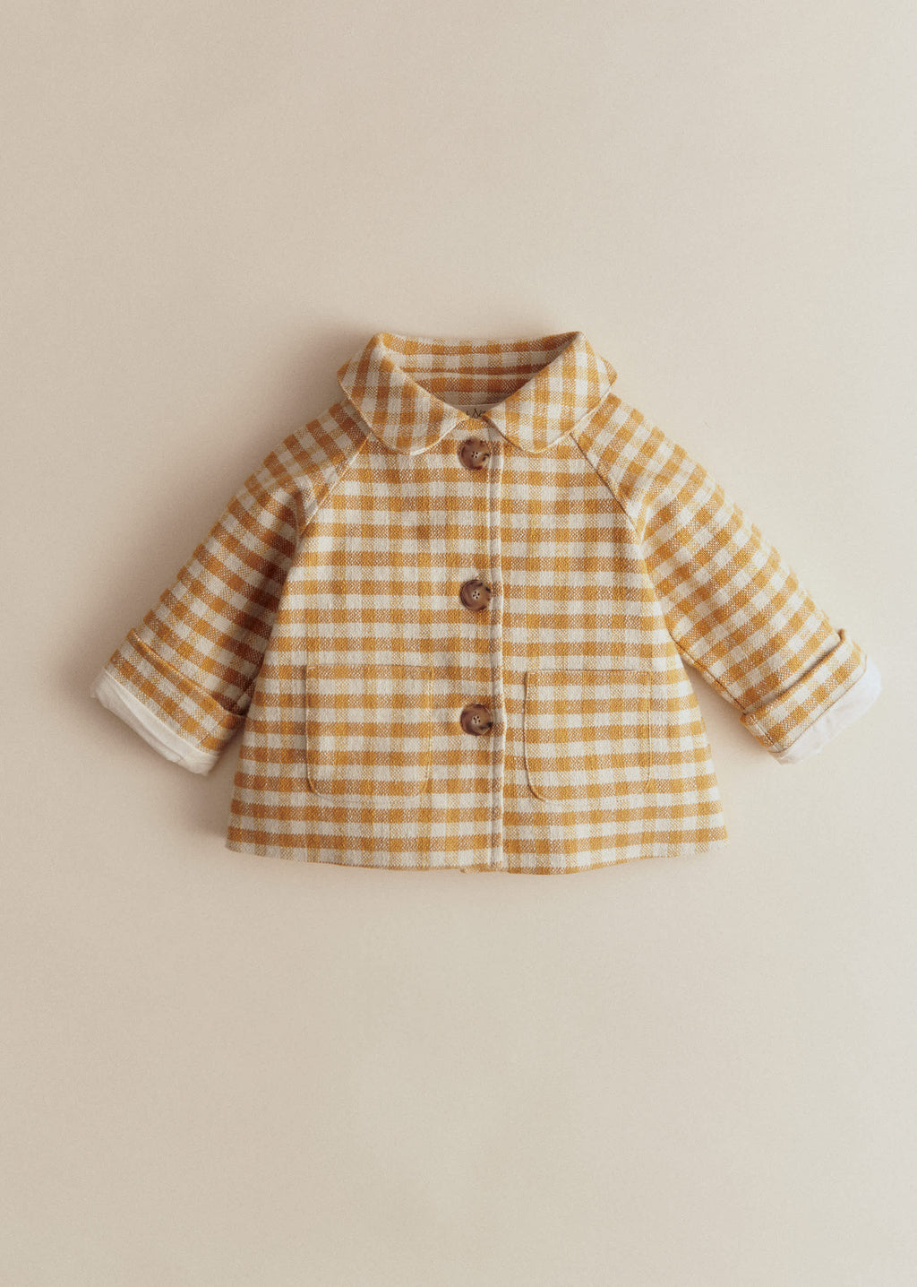 Manteau Polla - Carreaux Vichy Ocre Ecru