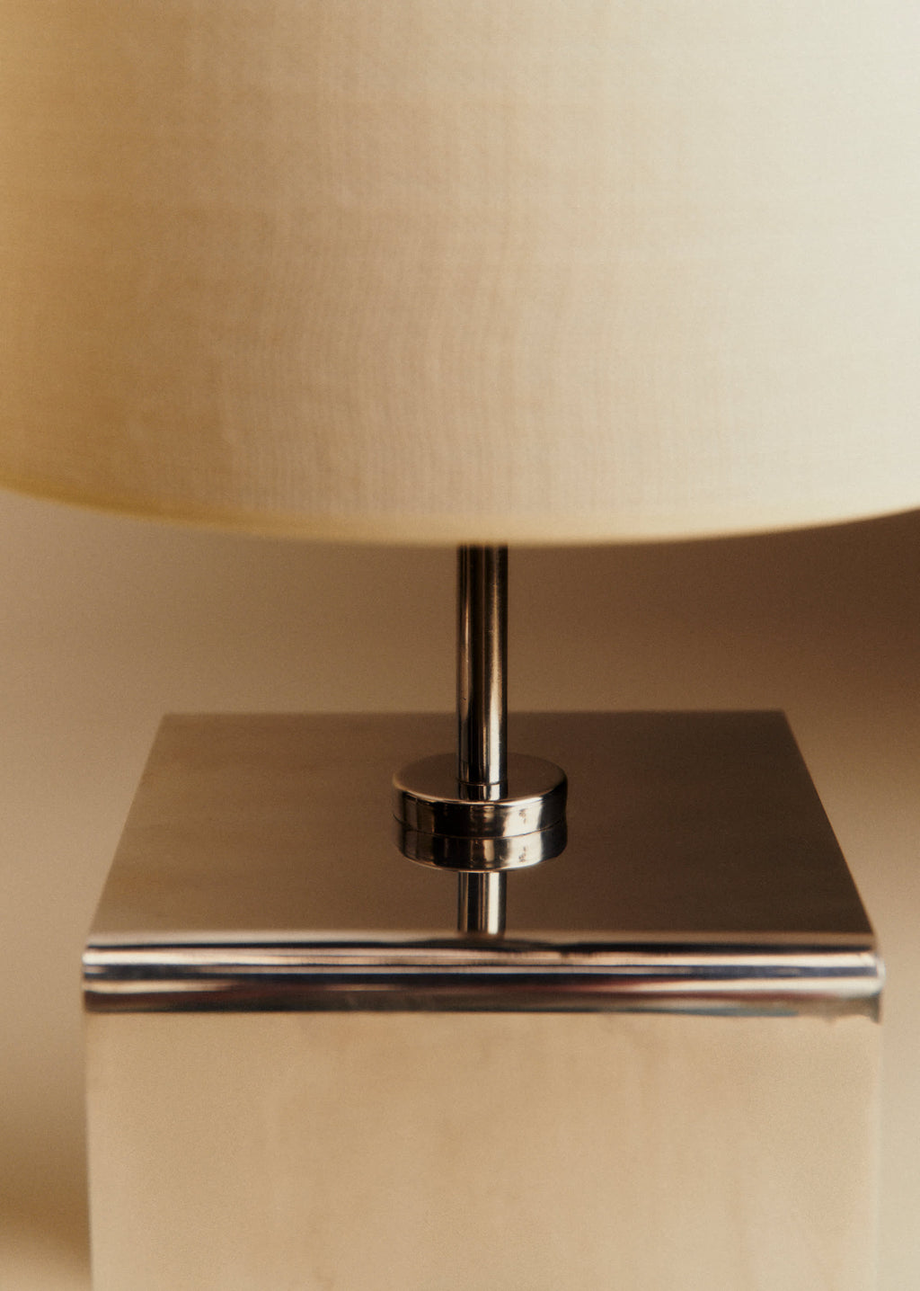 Paire de lampes à poser cubique vintage chromé - Chrome