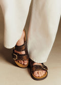 Mules Low Lenny - Kaki Python