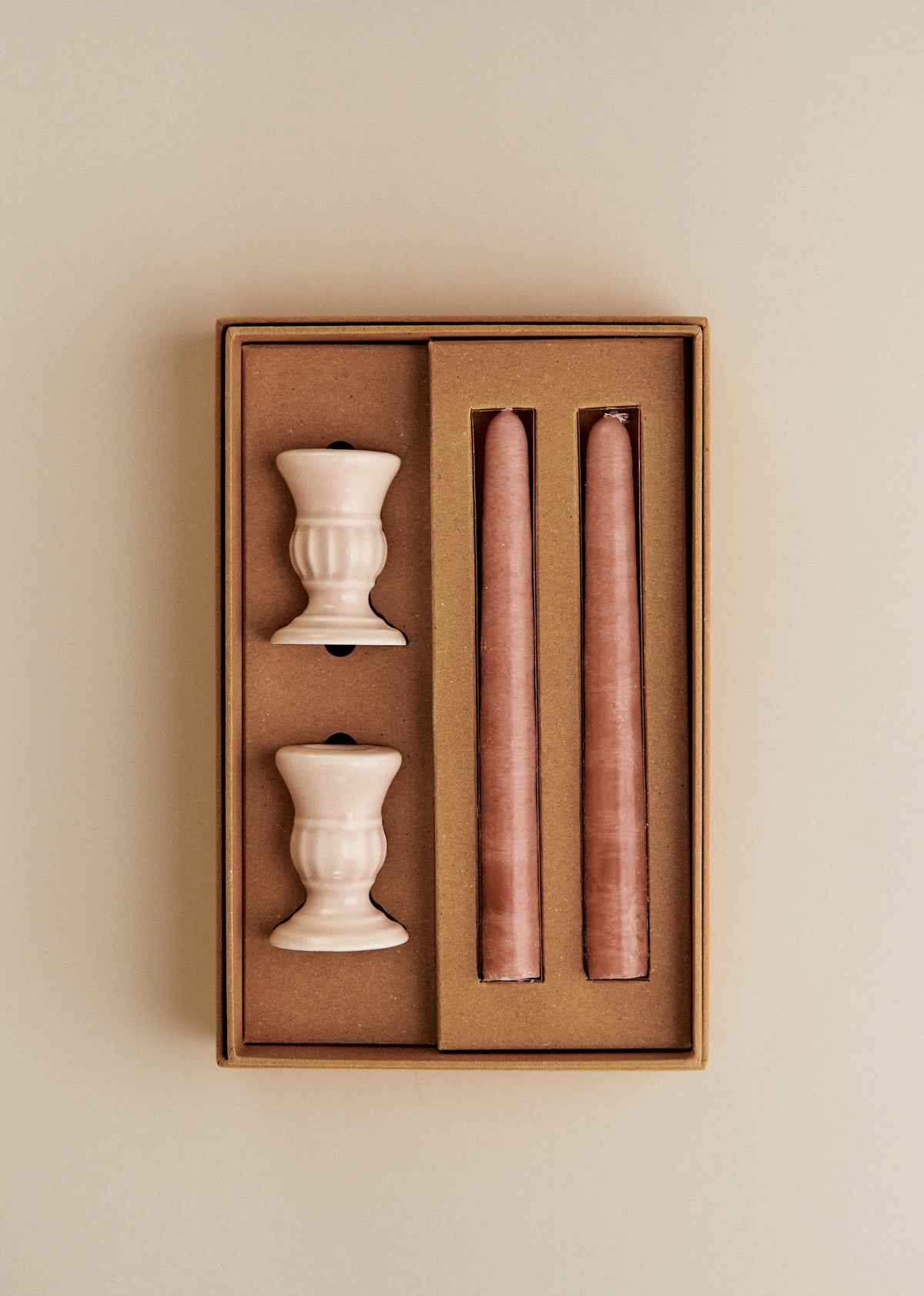 Coffret Bougeoirs Piano et Chandelles - Petit Modèle - Nude