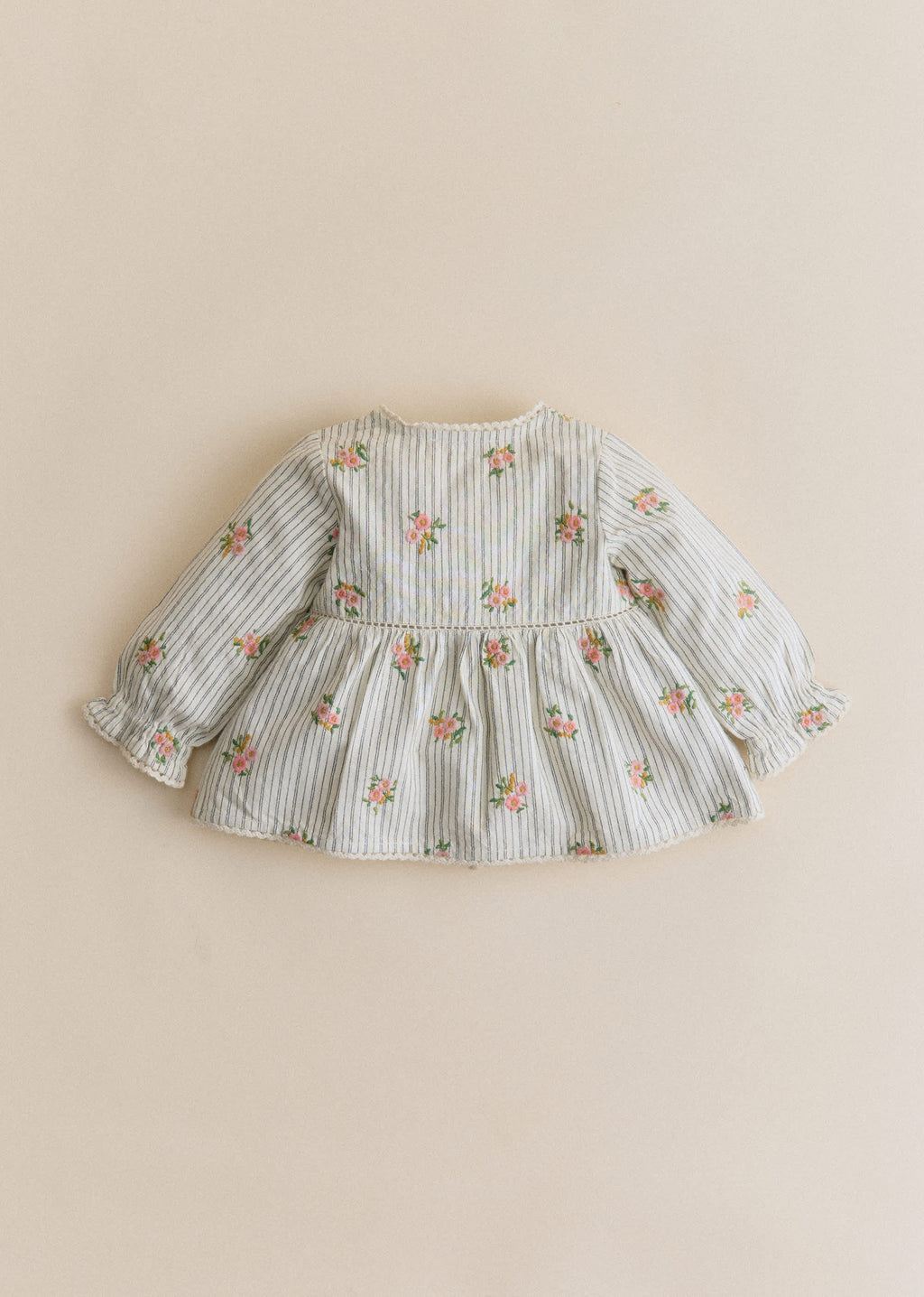 Blouse Adèle - Rayures Broderies Fleurs