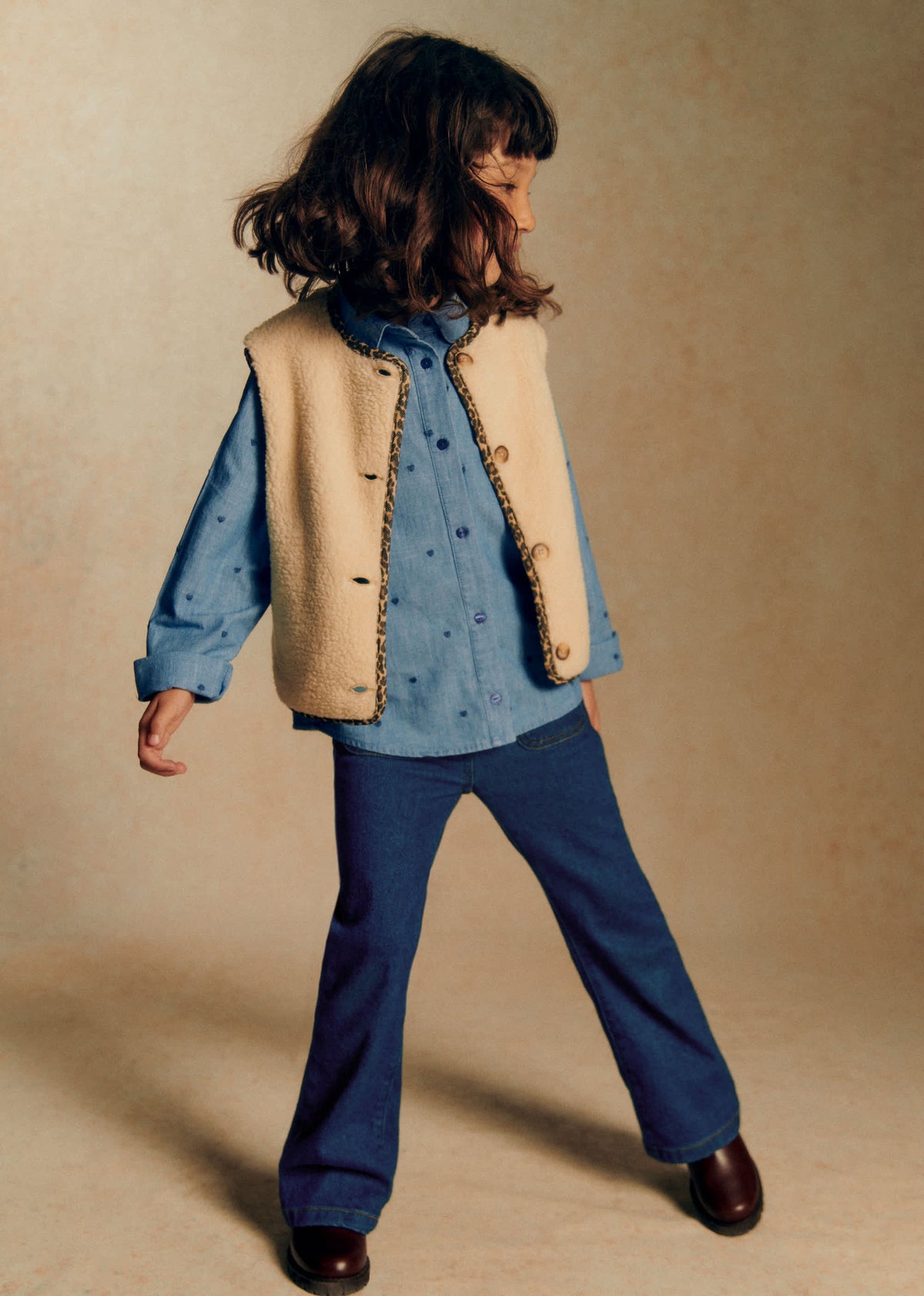 Chemise Pierro - Chambray Coeur Brodé Marine